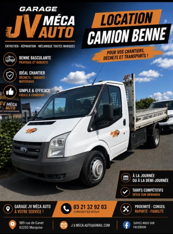 Location camion benne , Marquise, J.V.Meca.Auto